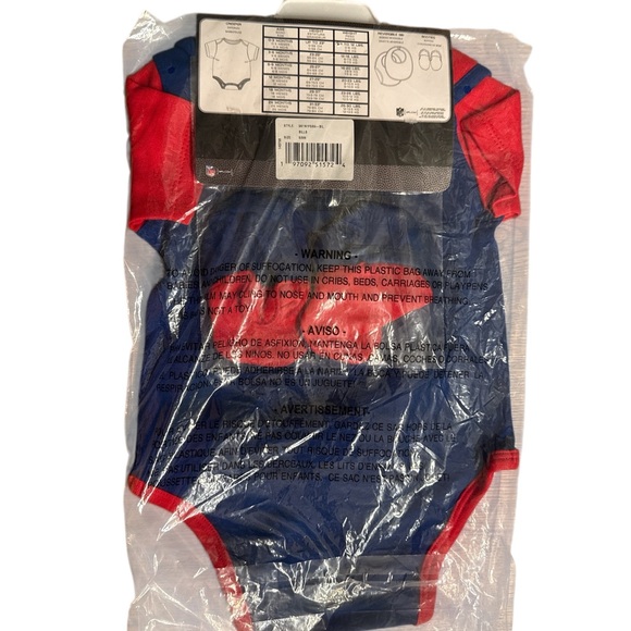Buffalo Bills Baby Bodysuit Set - Blue and Red 6-9 NWT - Picture 4 of 5